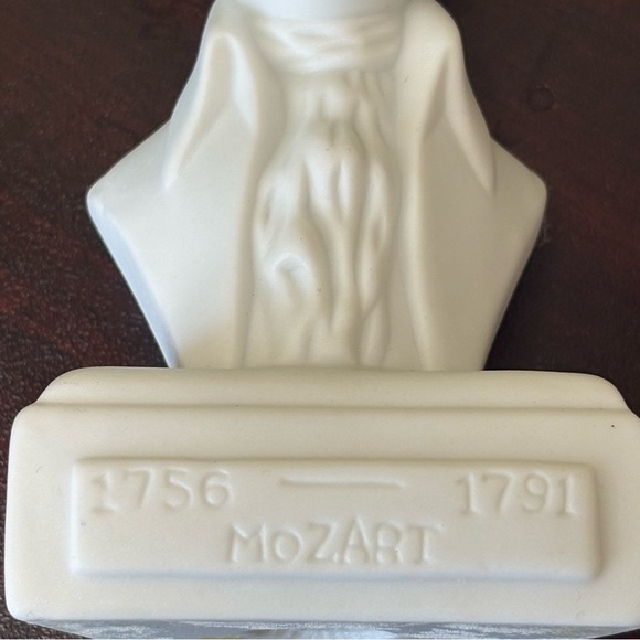 Porcelain Wolfgang Amadeus Mozart Composer Bust Figurine Statue Willis Music 5" - Picture 6 of 9